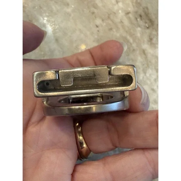 Ferragamo Belt Buckle Silver Tone Fits Belt Width 1”+ Made In Italy - Picture 6 of 9